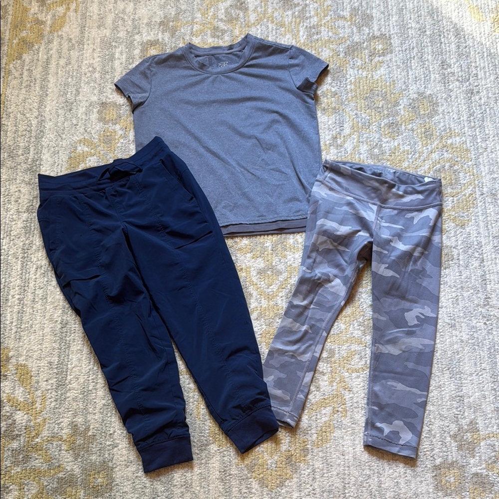 Girls 5/6 athletics wear from Athleta and Target